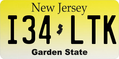 NJ license plate I34LTK