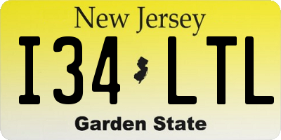 NJ license plate I34LTL