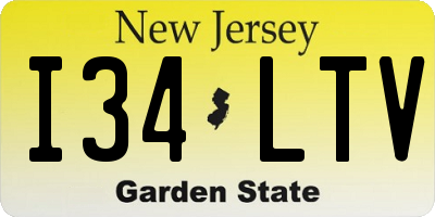 NJ license plate I34LTV