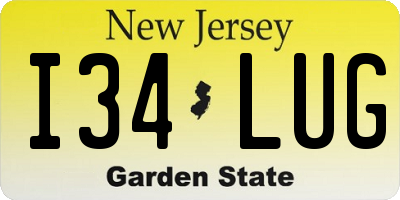 NJ license plate I34LUG