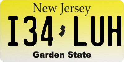 NJ license plate I34LUH