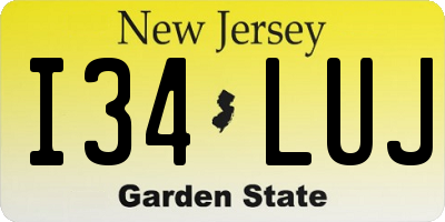 NJ license plate I34LUJ