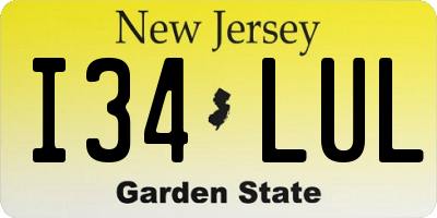 NJ license plate I34LUL
