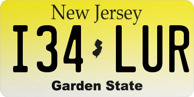 NJ license plate I34LUR