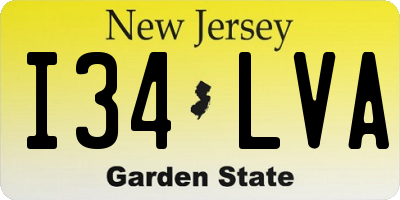NJ license plate I34LVA