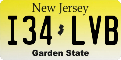 NJ license plate I34LVB