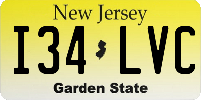 NJ license plate I34LVC
