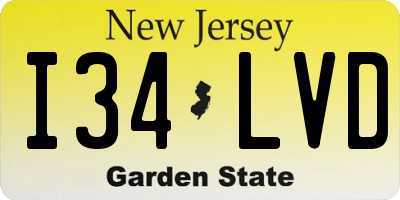 NJ license plate I34LVD
