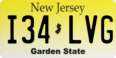 NJ license plate I34LVG