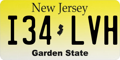 NJ license plate I34LVH