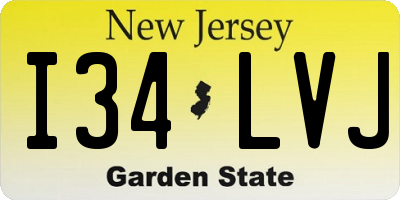 NJ license plate I34LVJ