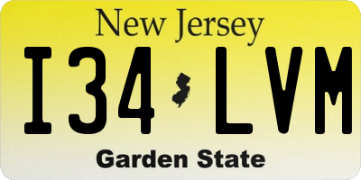 NJ license plate I34LVM