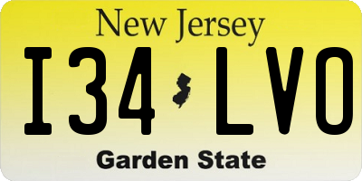 NJ license plate I34LVO