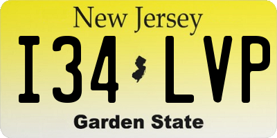 NJ license plate I34LVP