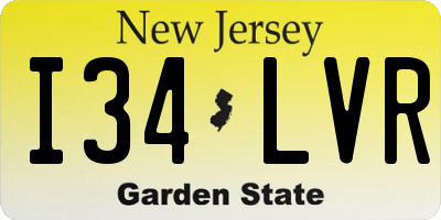 NJ license plate I34LVR