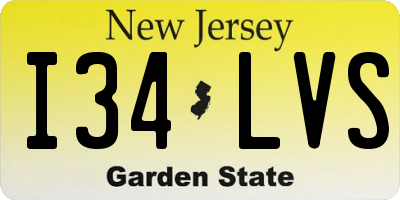 NJ license plate I34LVS