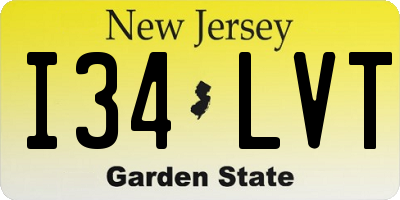 NJ license plate I34LVT