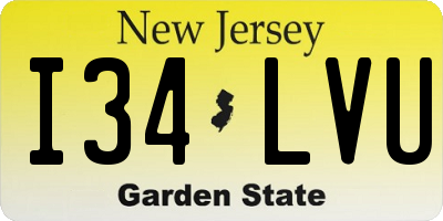 NJ license plate I34LVU