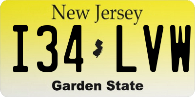 NJ license plate I34LVW
