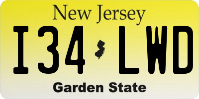 NJ license plate I34LWD