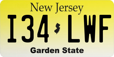 NJ license plate I34LWF