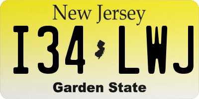 NJ license plate I34LWJ