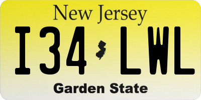 NJ license plate I34LWL