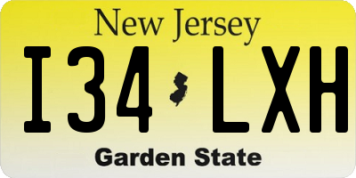 NJ license plate I34LXH