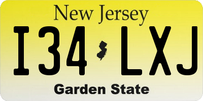 NJ license plate I34LXJ