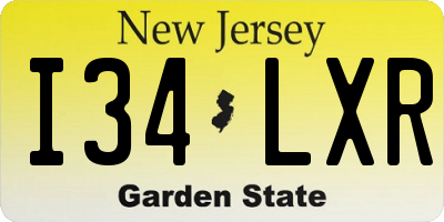 NJ license plate I34LXR