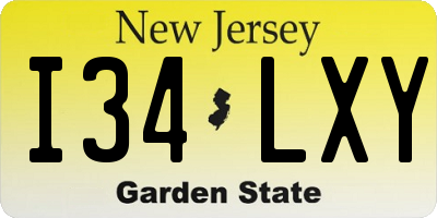 NJ license plate I34LXY