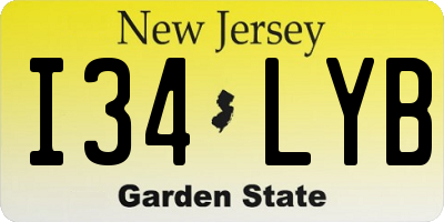 NJ license plate I34LYB