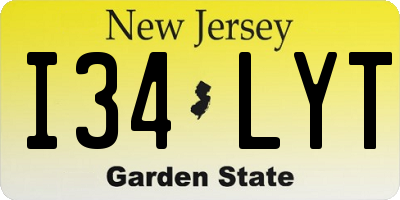 NJ license plate I34LYT