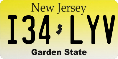 NJ license plate I34LYV