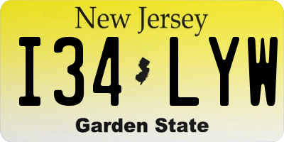 NJ license plate I34LYW