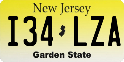 NJ license plate I34LZA