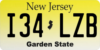 NJ license plate I34LZB