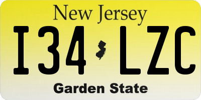 NJ license plate I34LZC