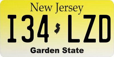 NJ license plate I34LZD
