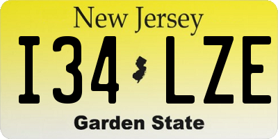 NJ license plate I34LZE