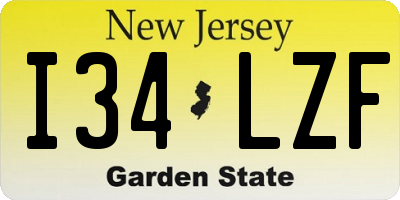 NJ license plate I34LZF