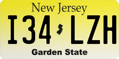 NJ license plate I34LZH
