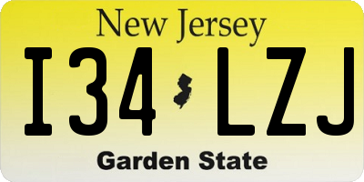 NJ license plate I34LZJ
