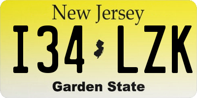 NJ license plate I34LZK