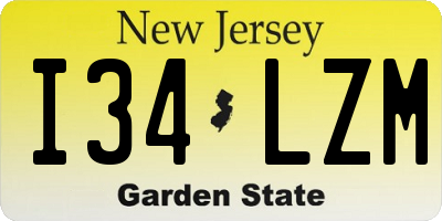 NJ license plate I34LZM