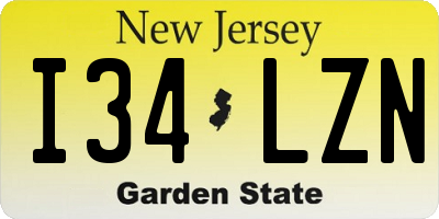 NJ license plate I34LZN