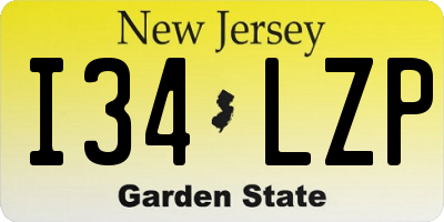 NJ license plate I34LZP