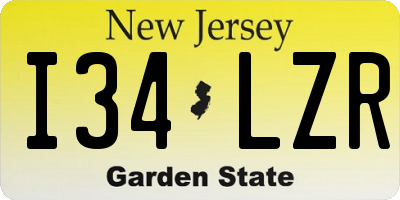 NJ license plate I34LZR