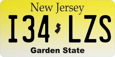 NJ license plate I34LZS