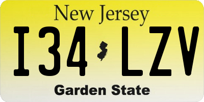 NJ license plate I34LZV